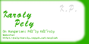 karoly pely business card